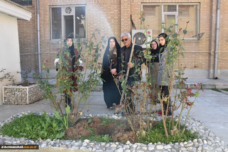 اجرای دومین مرحله بهسازی فضای سبز آموزشکده فنی و حرفه ای دختران کرمانشاه 3